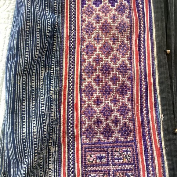 Vintage Embroidered Jacket from Thailand Handmade Primitive Patchworks Size L - Picture 5 of 14